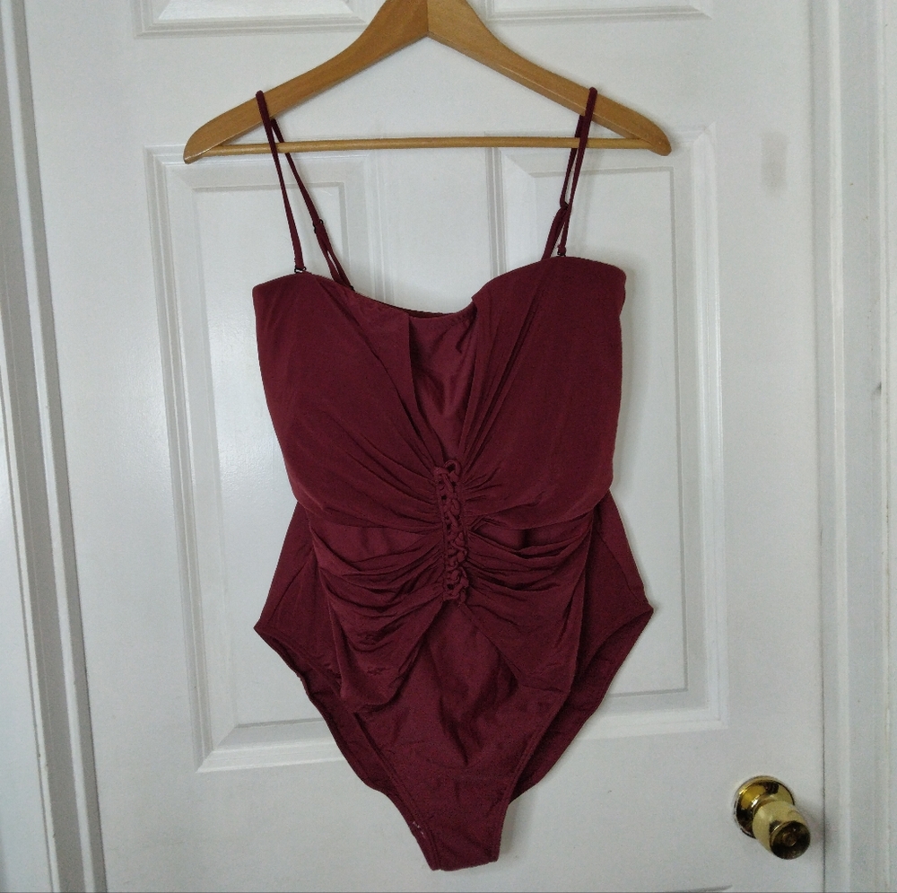 New Venus Slimming Bandeau One Piece Swimsuit Plus Size 16 - Picture 4 of 13